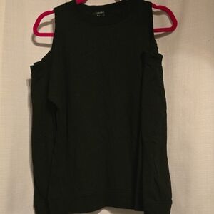 Forever 21 Black Cold-Shoulder Sweatshirt